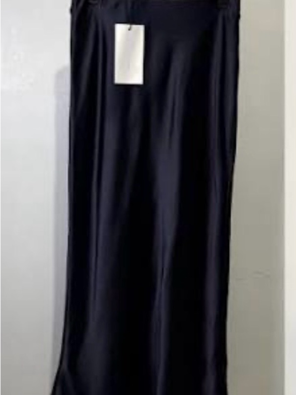 Zara Navy Satin-like Midi Skirt